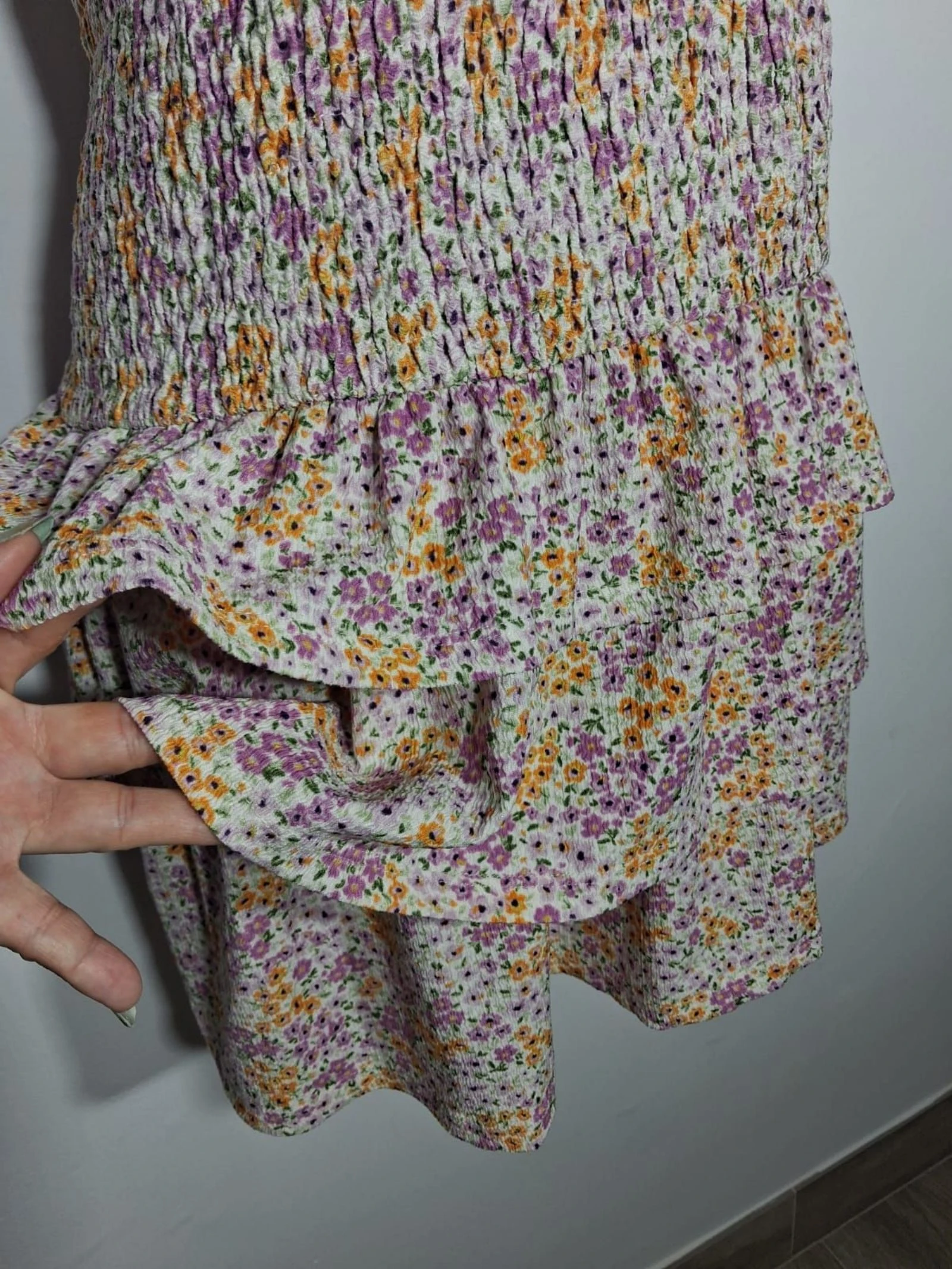 Vestido Primark floral fruncido con volantes talla S – photo 5